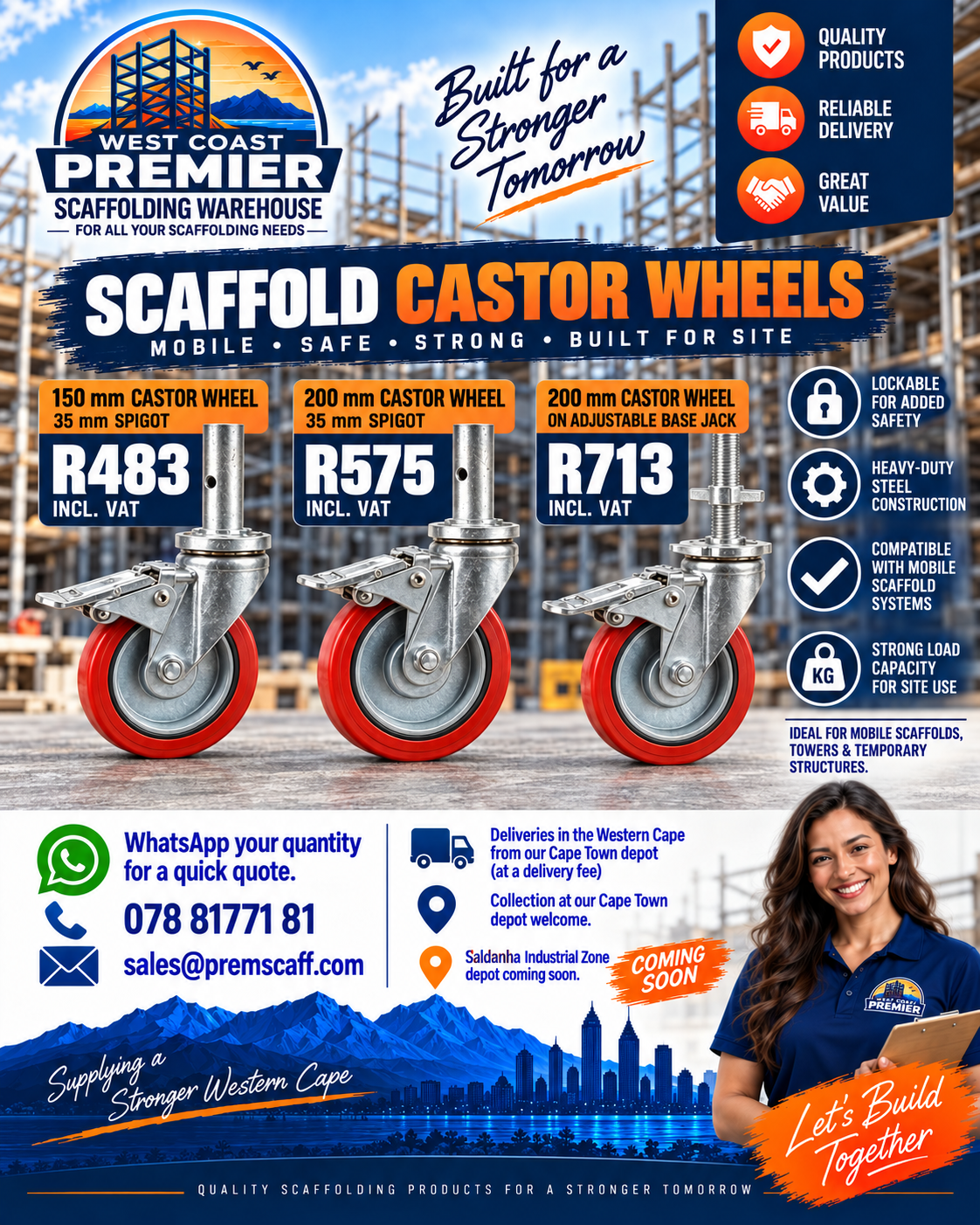 WC scaffold castor wheels advertisement