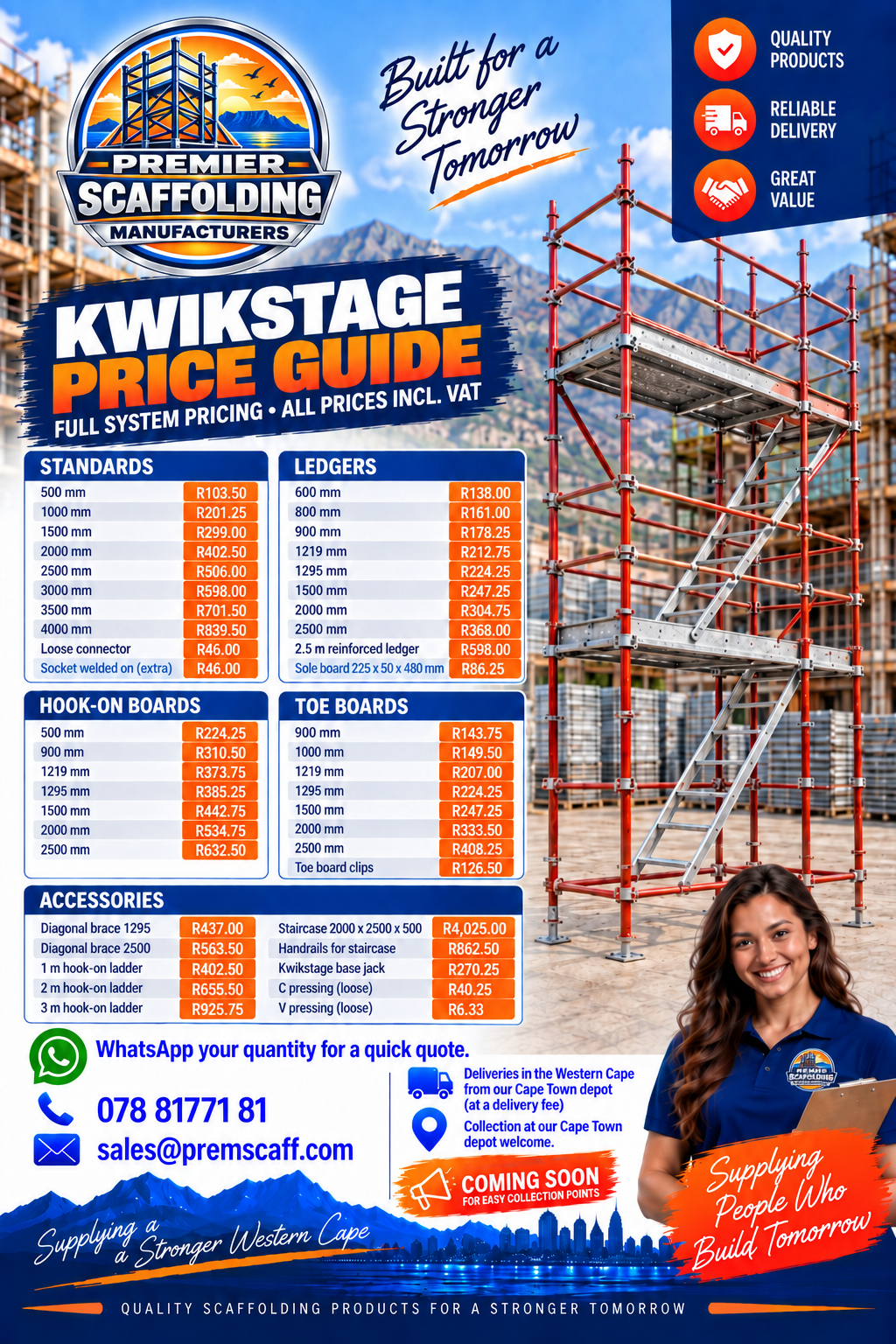 Premier Scaffolding Kwikstage scaffolding advertisement