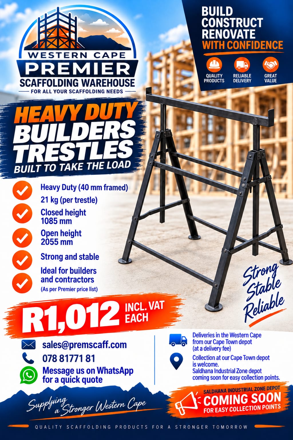 WC heavy duty builders trestles advertisement
